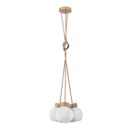Полилей на кабел LOOMIS 3xE27/15W/230V 130 cm бежово/дъб