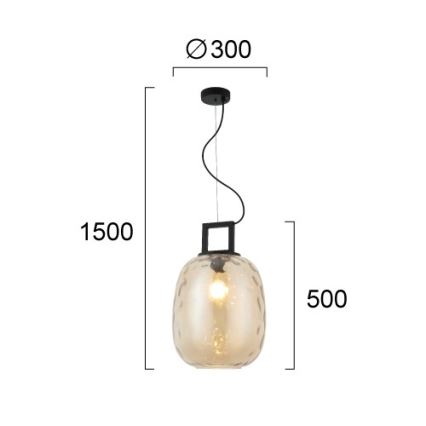 Полилей на кабел LUCY 1xE27/40W/230V димно бежов