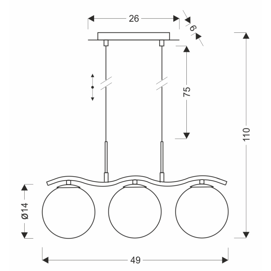Полилей на кабел LUMOS 3xG9/20W/230V димно черен
