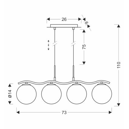 Полилей на кабел LUMOS 4xG9/20W/230V димчато черен