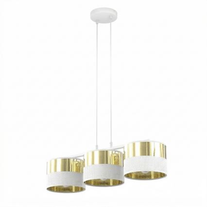 Полилей на кабел LUX 3xE27/15W/230V бял/златист
