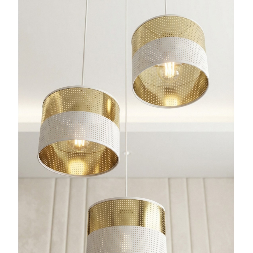 Полилей на кабел LUX 3xE27/15W/230V бял/златист