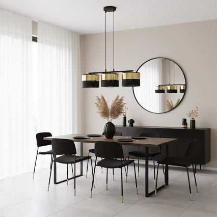 Полилей на кабел LUX 3xE27/15W/230V черен/златист