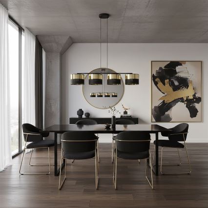 Полилей на кабел LUX 4xE27/15W/230V черен/златен