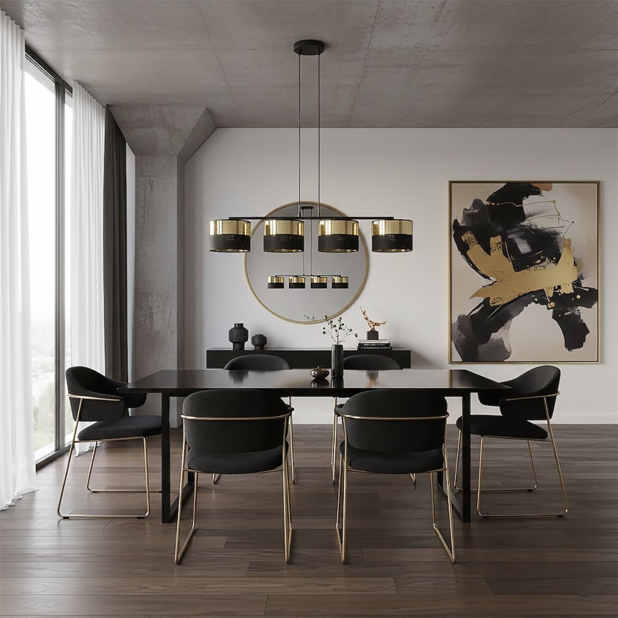 Полилей на кабел LUX 4xE27/15W/230V черен/златен