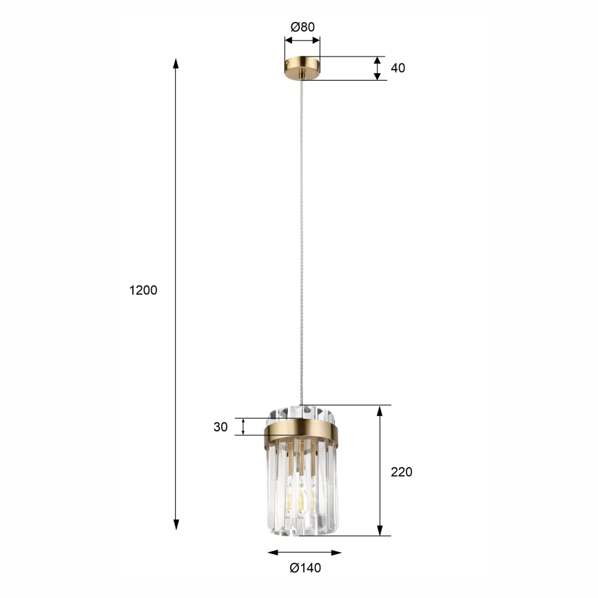 Полилей на кабел LUXARY 1xE27/15W/230V златен
