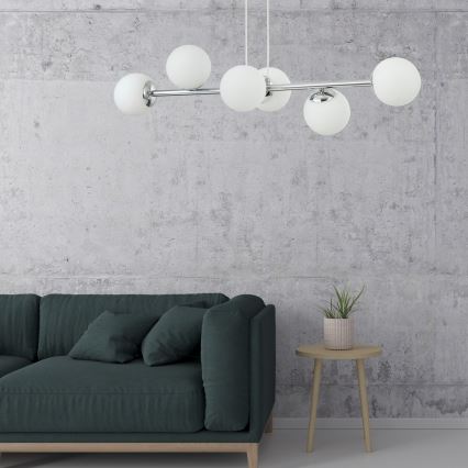 Полилей на кабел MADDIE 6xE14/5W/230V лъскав хром