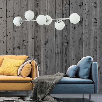 Полилей на кабел MADDIE 6xE14/5W/230V лъскав хром