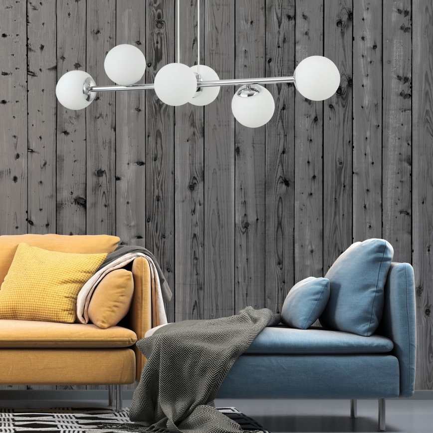 Полилей на кабел MADDIE 6xE14/5W/230V лъскав хром