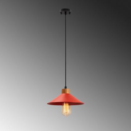 Полилей на кабел MANAVGAT 1xE27/40W/230V червен/кафяв