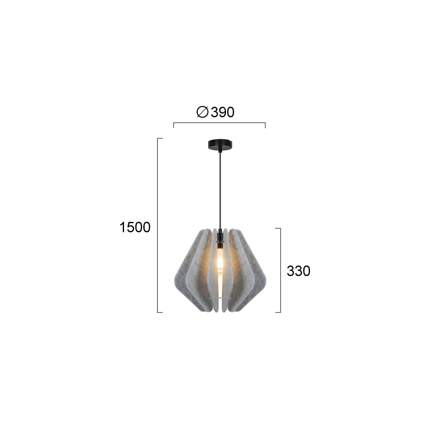Полилей на кабел MARGARET 1xE27/40W/230V сив