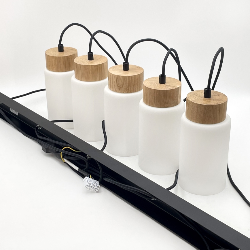 Полилей на кабел MARKUS 1xE27/15W/230V черен/дъб