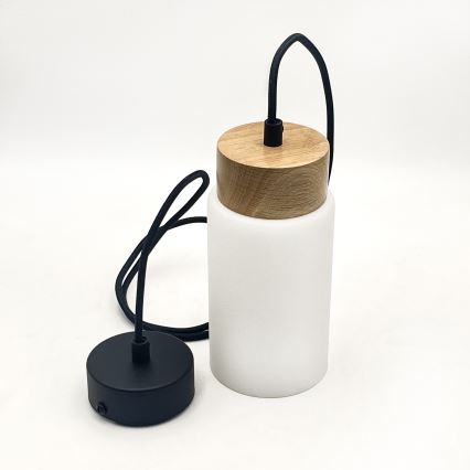 Полилей на кабел MARKUS 1xE27/15W/230V черен/дъб