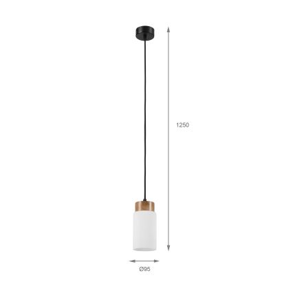 Полилей на кабел MARKUS 1xE27/15W/230V черен/дъб