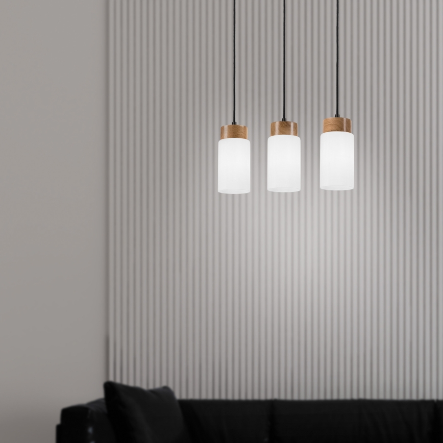 Полилей на кабел MARKUS 3xE27/15W/230V черен/дъб