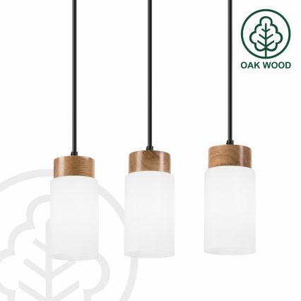 Полилей на кабел MARKUS 3xE27/15W/230V черен/дъб