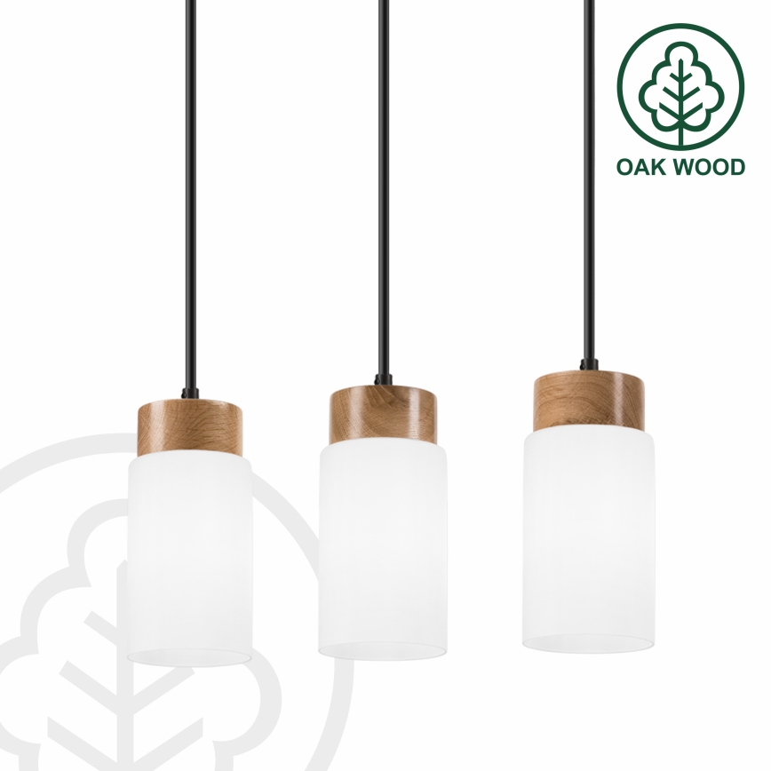 Полилей на кабел MARKUS 3xE27/15W/230V черен/дъб