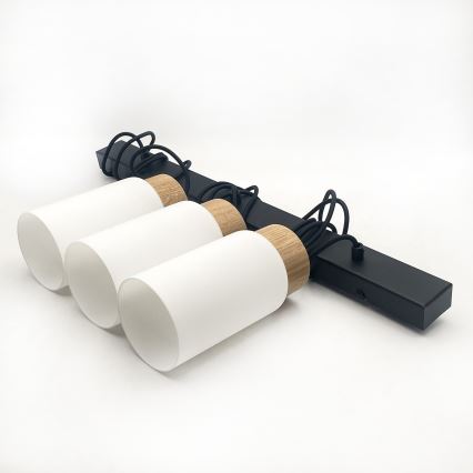 Полилей на кабел MARKUS 3xE27/15W/230V черен/дъб