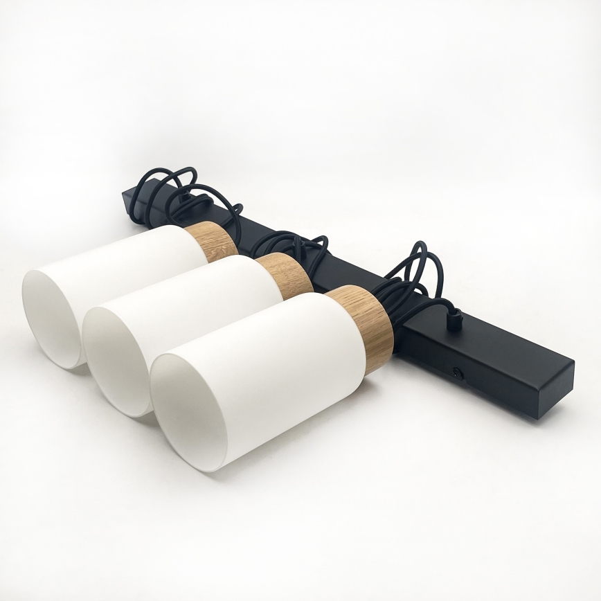 Полилей на кабел MARKUS 3xE27/15W/230V черен/дъб