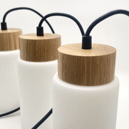 Полилей на кабел MARKUS 3xE27/15W/230V черен/дъб