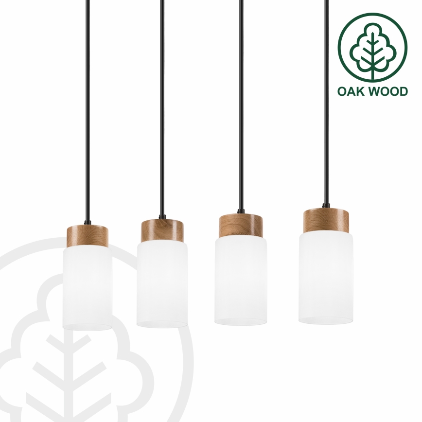 Полилей на кабел MARKUS 4xE27/15W/230V черен/дъб