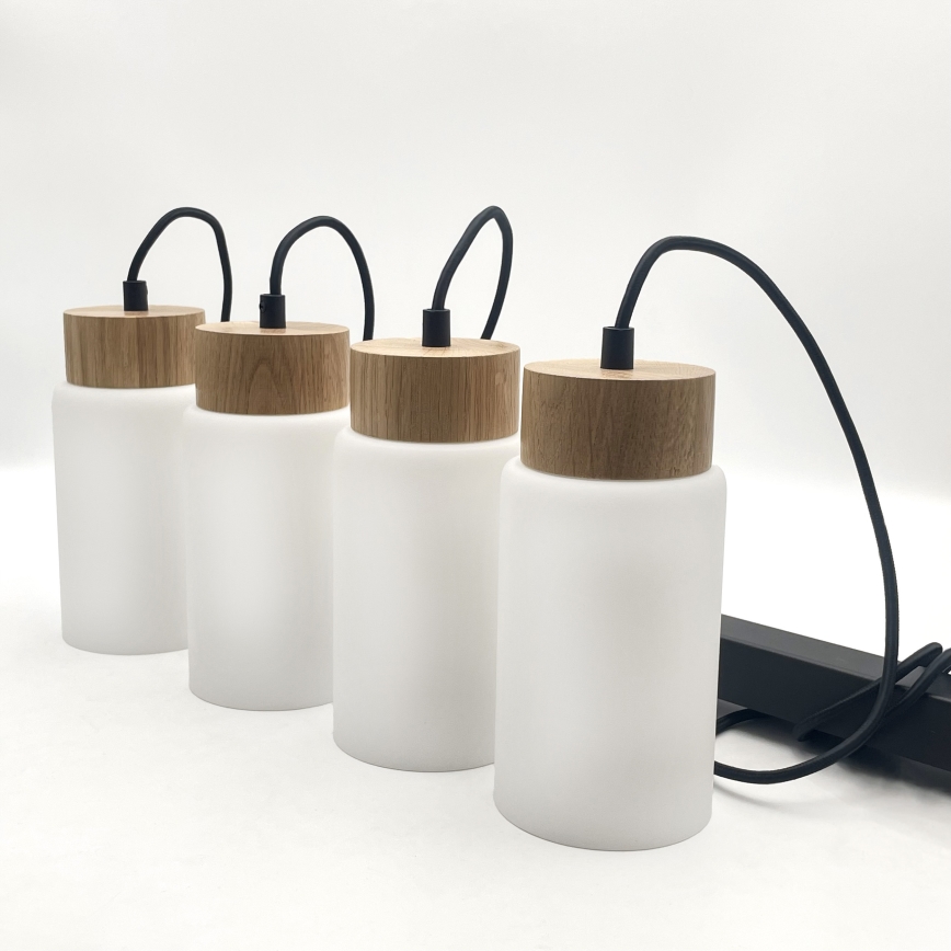 Полилей на кабел MARKUS 4xE27/15W/230V черен/дъб