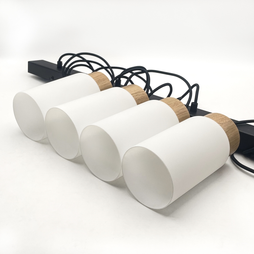 Полилей на кабел MARKUS 4xE27/15W/230V черен/дъб