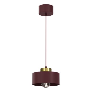 Полилей на кабел MARTI 1xE27/15W/230V бордо/злато