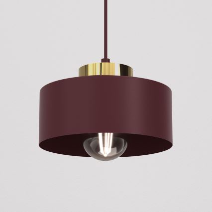 Полилей на кабел MARTI 1xE27/15W/230V бордо/злато