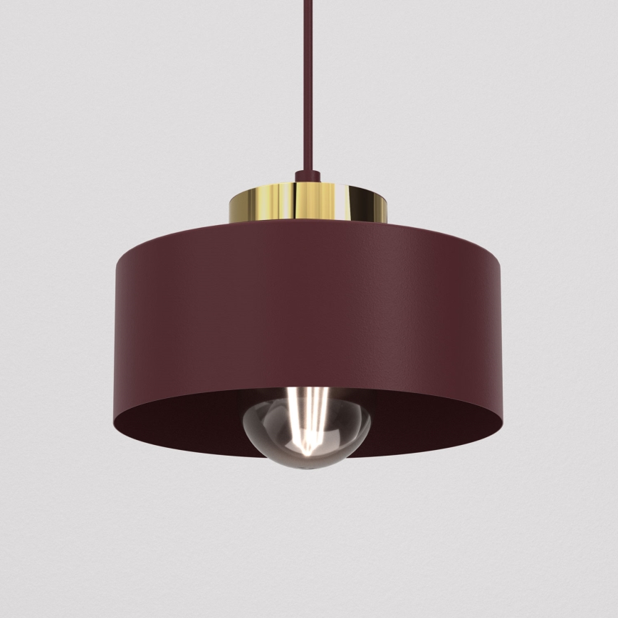 Полилей на кабел MARTI 1xE27/15W/230V бордо/злато