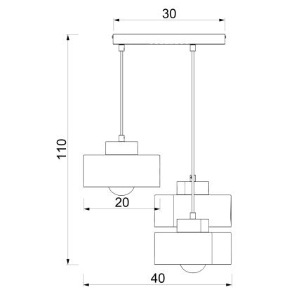 Полилей на кабел MARTI 3xE27/15W/230V бордо/злато