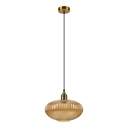 Полилей на кабел MILOU 1xE27/15W/230V златист/опушено бежово
