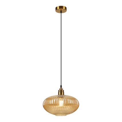 Полилей на кабел MILOU 1xE27/15W/230V златист/опушено бежово