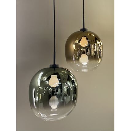 Полилей на кабел MIRROR 1xE27/14W/230V опушено зелено