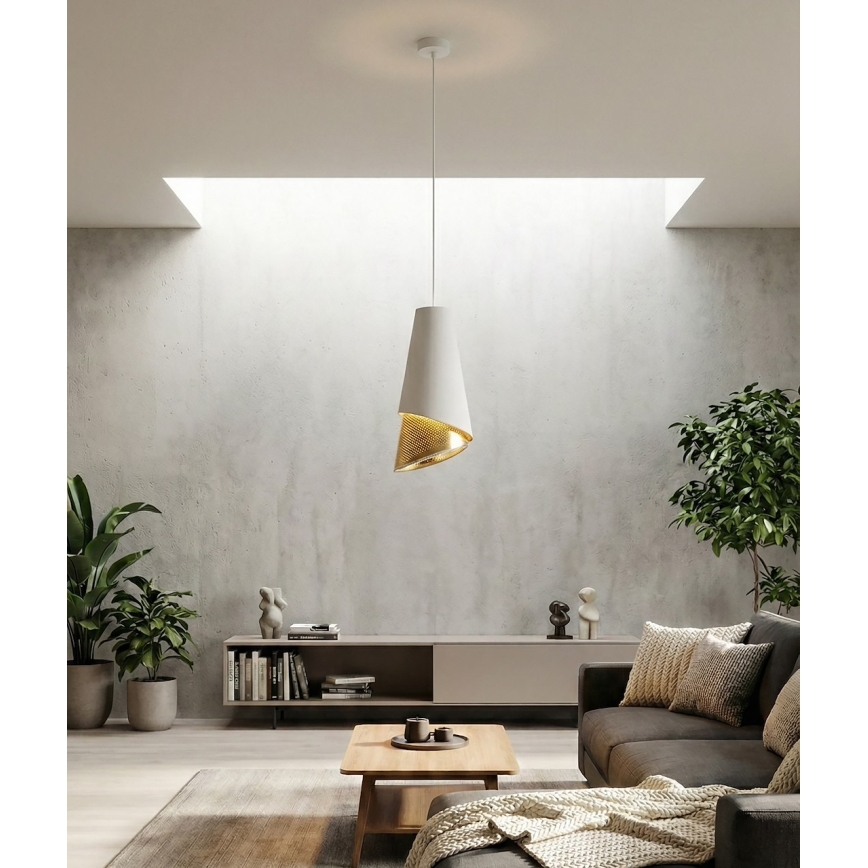 Полилей на кабел MODA 1xE27/15W/230V бял/златен
