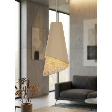Полилей на кабел MODA 3xE27/15W/230V бежов/ратан