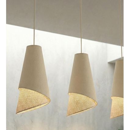 Полилей на кабел MODA 3xE27/15W/230V бежов/ратан