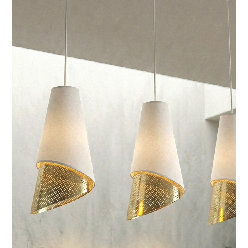 Полилей на кабел MODA 3xE27/15W/230V бял/златист