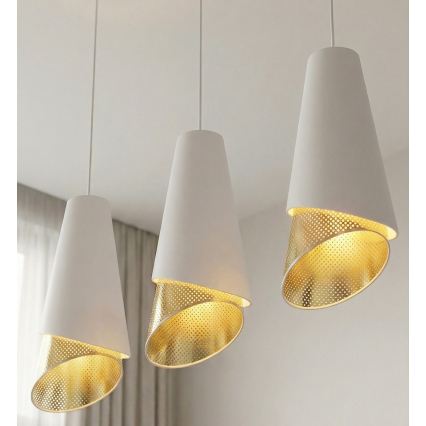 Полилей на кабел MODA 3xE27/15W/230V бял/златист