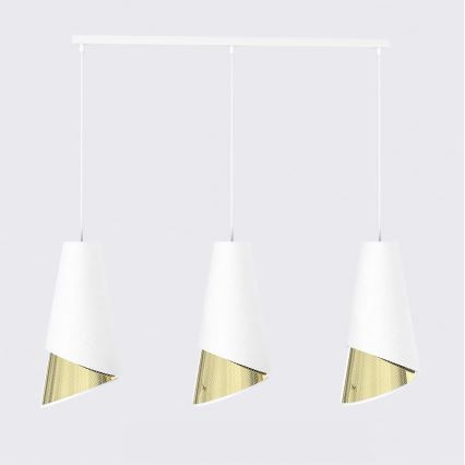 Полилей на кабел MODA 3xE27/15W/230V бял/златист