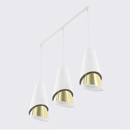 Полилей на кабел MODA 3xE27/15W/230V бял/златист