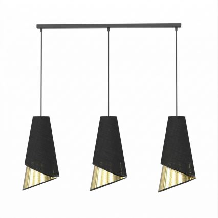 Полилей на кабел MODA 3xE27/15W/230V черно/златно