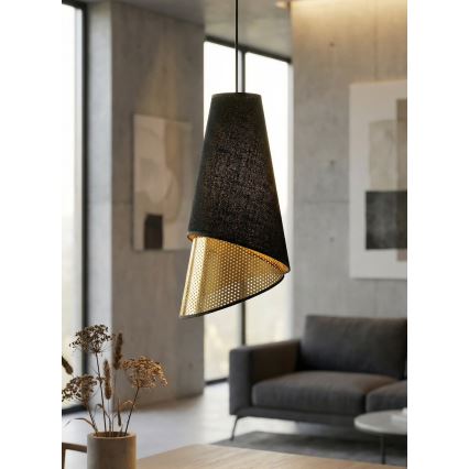 Полилей на кабел MODA 3xE27/15W/230V черно/златно