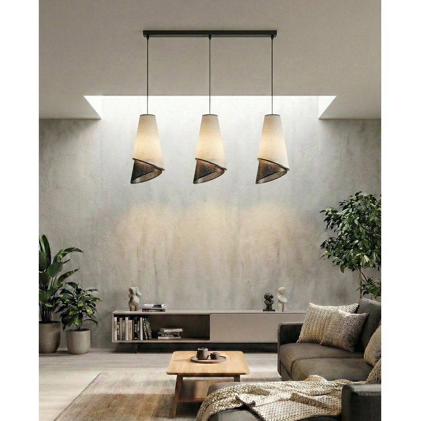 Полилей на кабел MODA 3xE27/15W/230V сив/черен