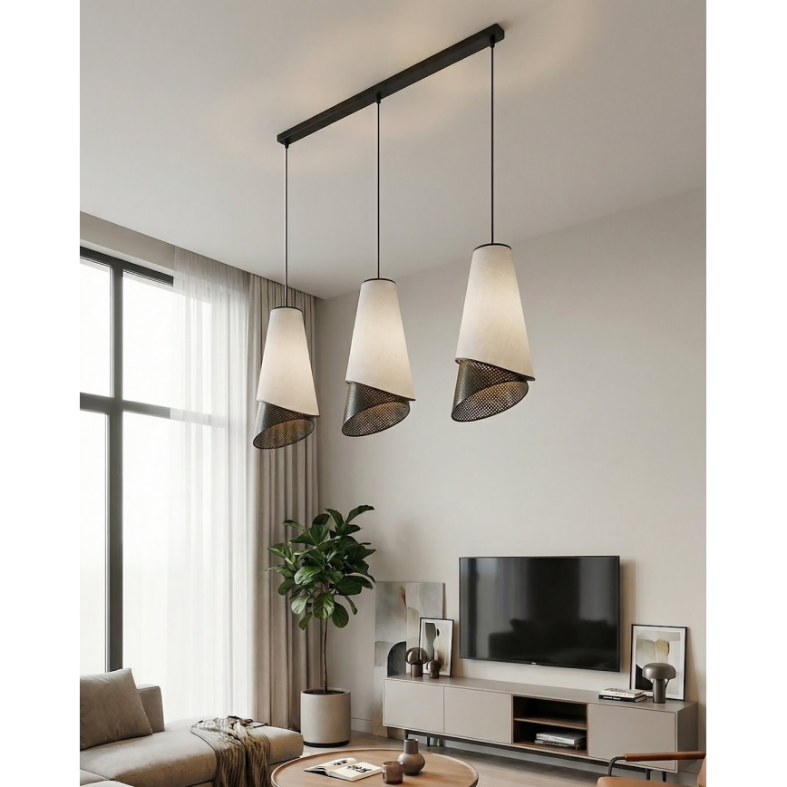 Полилей на кабел MODA 3xE27/15W/230V сив/черен