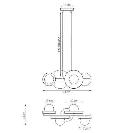 Полилей на кабел MODEL 4xG9/8W/230V бежов