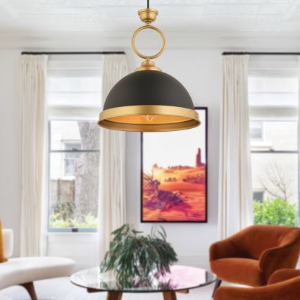 Полилей на кабел MONZA 1xE27/40W/230V диаметър 30 см черен/бронзов