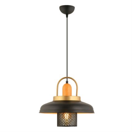 Полилей на кабел MONZA 1xE27/40W/230V пр. 32 см черен/златен