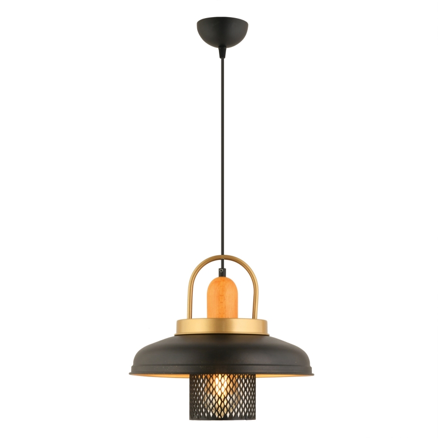 Полилей на кабел MONZA 1xE27/40W/230V пр. 32 см черен/златен