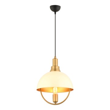 Полилей на кабел MONZA 1xE27/40W/230V Ø 30 cm крем/злато